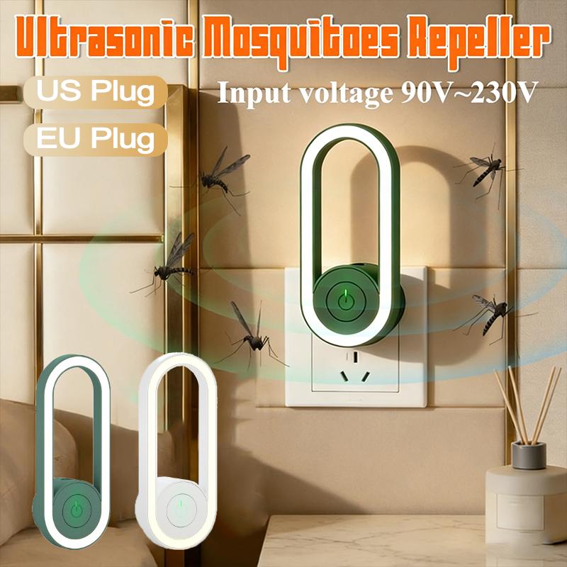 Repellente per Zanzare Ultrasonico Controllo Elettronico degli Insetti Spina 90V-230V Difensore dagli Infestanti per Casa Cucina Ufficio