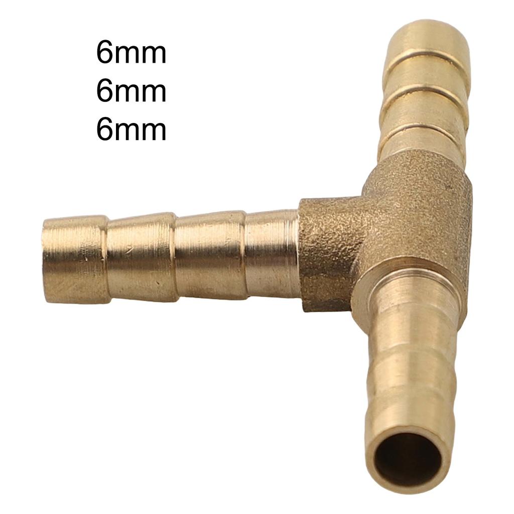 3 Way Tubing Fitting Barbed Hose Connector Brass Tee Splitter
