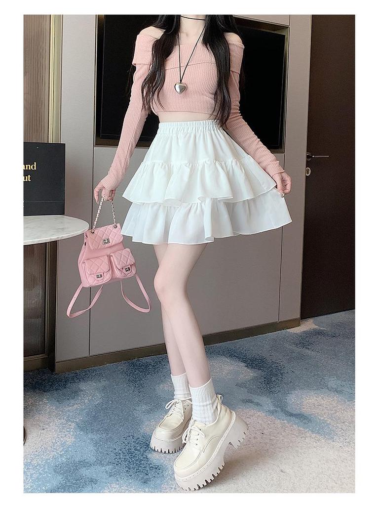 White French A-Line Ruffle Skirt - High Waist, Petite Spring Skirt for Women