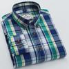 Men's Slim Fit Non-Iron Plaid Cotton Shirt - Long Sleeve, Spring Casual Style