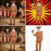 Medieval Clown Cosplay Costume For Circus Performances With Soft Wool Fabric For Adults