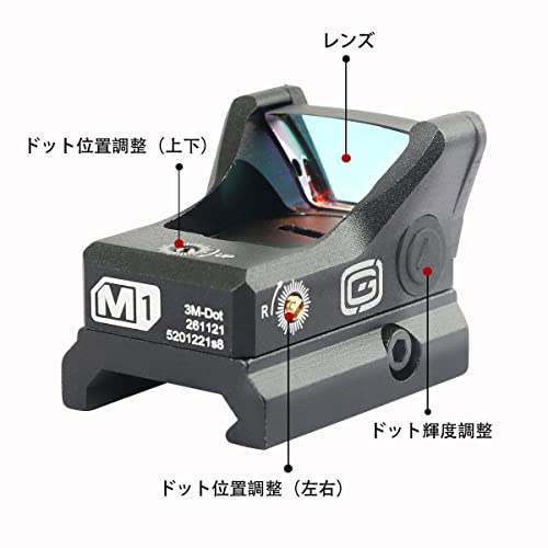 ZZ M1 Type Replica Micro Sight, Open Dot Sight, 20mm Rail, Glock Universal Mount, Black