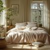 Cotton Bedding Set THICK TERRY 200x220 SOFT TERRY Beige Color