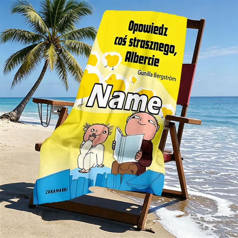 Custom Name Personalized Alfons Aberg Print Beach Towel, for Trip Camping Beach Party Home Decor, Birthday Gift for Family & Friends