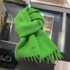 Pure Wool Scarf Women's Winter High End Tassel Warm Short Small Scarf