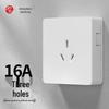 PFFLCN Ultra-Thin 16A Surface-Mounted 3-Hole Socket Panel
