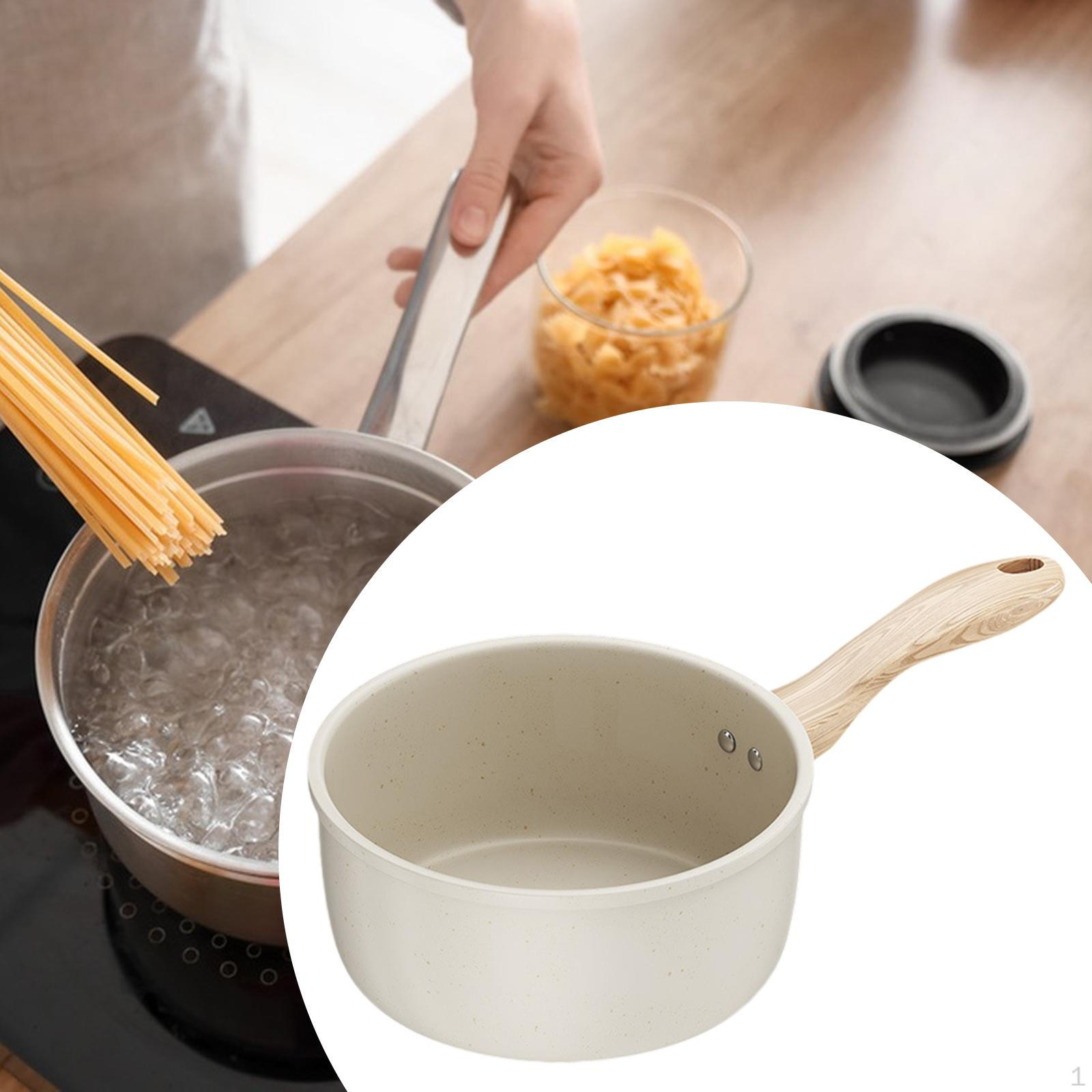 

Milk Pan Butter Warmer Cookware Anti Scale Handle Infant Breakfast Pot Small Saucepan for Apartment 18cm No Lid
