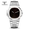 Tandorio Simple Premium Black Business Men NH35A PT5000 Sapphire Crystal Glass 100m Waterproof Automatic Square Mechanical Watch