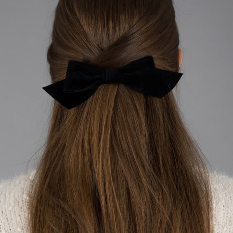 Perlmuttfarbene Samt-Flockband-Haarnadel