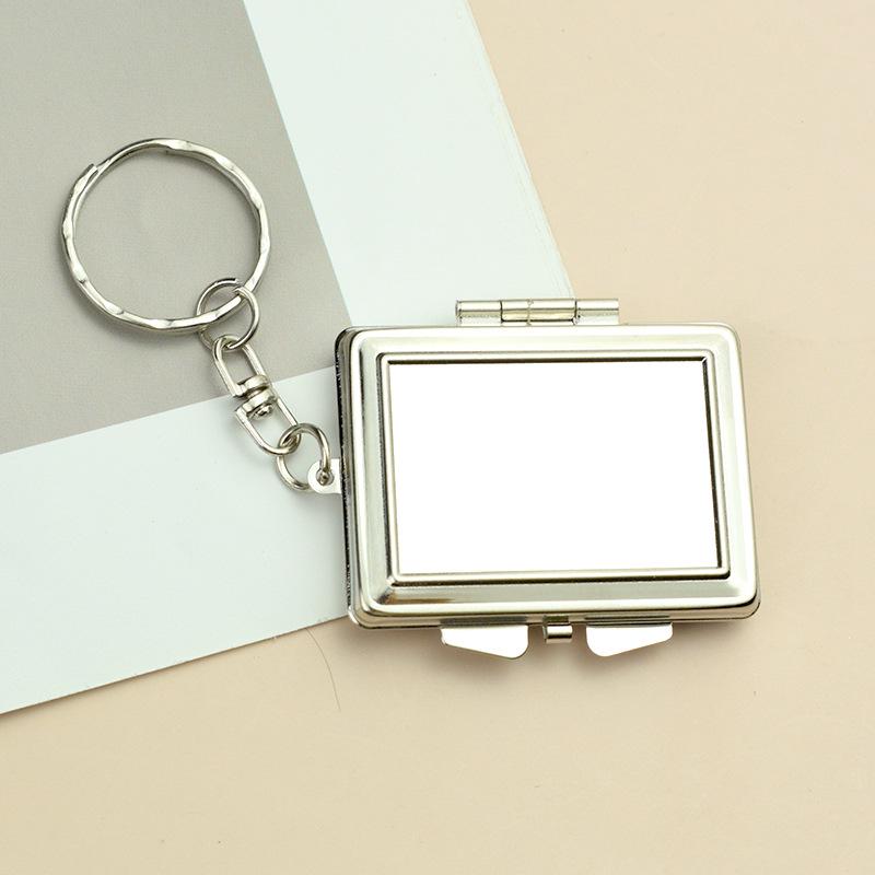 Compact Double-Sided Mini Makeup Mirror Keychain Pendant