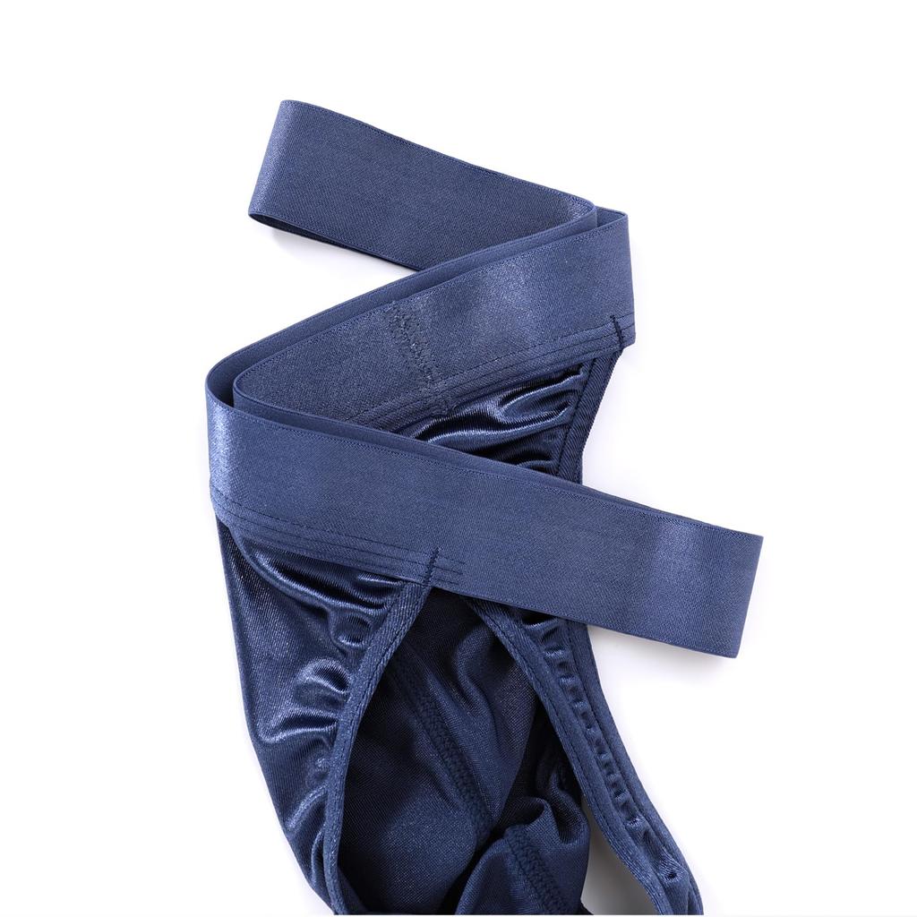 MIERSIDE Silk Satin Shiny Briefs with Wide Sexy Bikini Men's Bandage, Underwear, Panties, Briefs, 4-Pack (3XL, 0808)