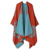 Womens Knitted Double-sided Thick Shawl Blanket Air Conditioner Room Warm Fashion Versatile Cape