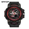 SANDA Men's Multi-function Dual Display Waterproof Sports Alarm Watch