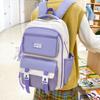 Large Capacity Backpack Student Lightweight Schoolbag Color Contrast Backpack