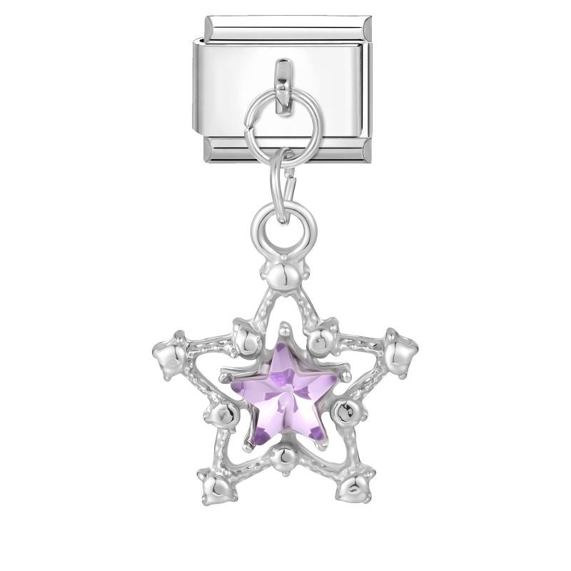 Women Fashion Zircon Star Butterfly Golden Heart Tassel Chain Italian Charms Fit 9mm Stainless Steel Bracelet DIY Jewelry Gift