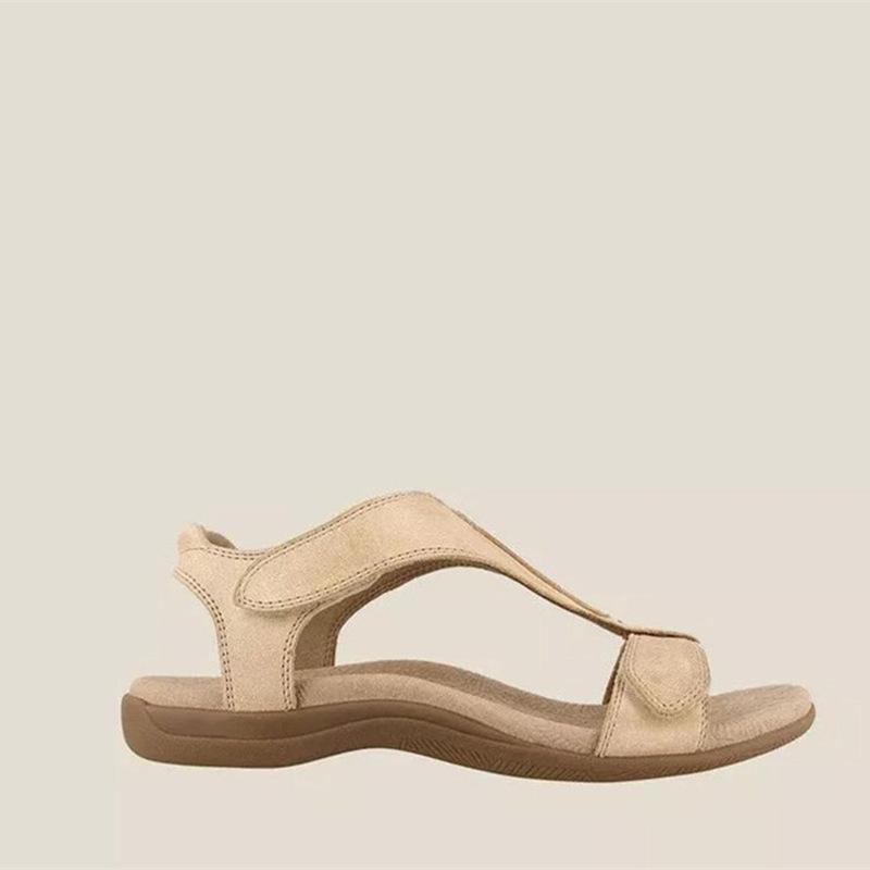 Nuevas Sandalias Romanas de Tamaño Grande de Estación Independiente para Mujer con Arco Plano y Velcro Sandalias Casuales de Playa