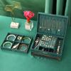 Velvet Jewelry Storage Box 3 Layers Large Capacity Earring Ring Necklace Organizer With Lock And Drawer Jewelry Box Organizer