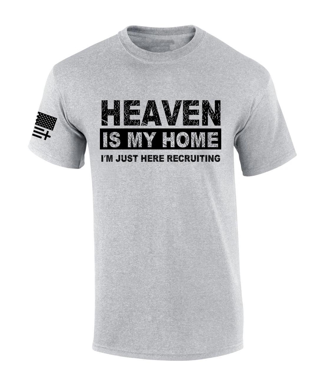 Mens Christian TShirt Heaven Is My Home Short Sleeve T-Shirt 2XL