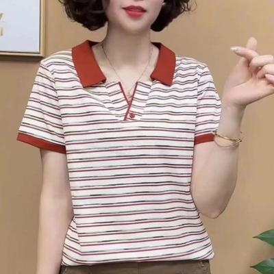 Mom's Short-sleeved Large-size T-shirt for Summer New Casual Top Middle-aged Women's Fashionable Age-reducing Slimming Base Shirt for Women