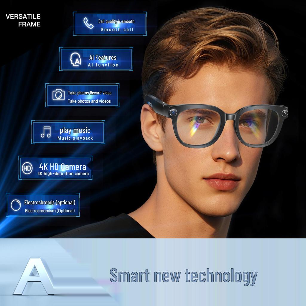 New Q1 Smart Glasses: 1300W Photo/Video, Simultaneous Translation, Bluetooth Calls, AI Features