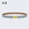 Ladies Belt Letter Alloy Buckle Simple Decorative Belt Leather Student Daily Casual Wear