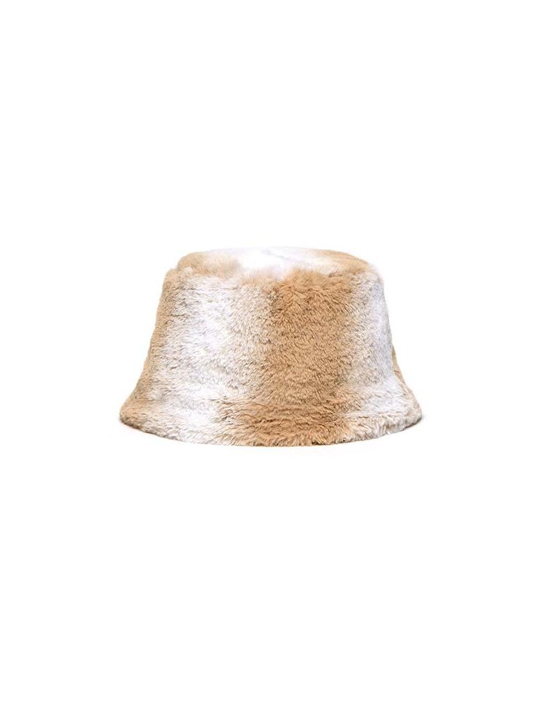 Poejidam Petit Fur Meatel Hat In Mocha Powdery