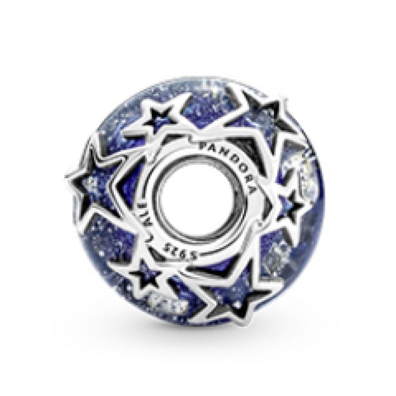 Pandora Galaxy Blue   Star Murano Charm 790015c00