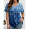 Fashion Women's V-Neck Short Sleeve 3D Casual Color Printing Casual Short Sleeve V-Neck T-Shirt