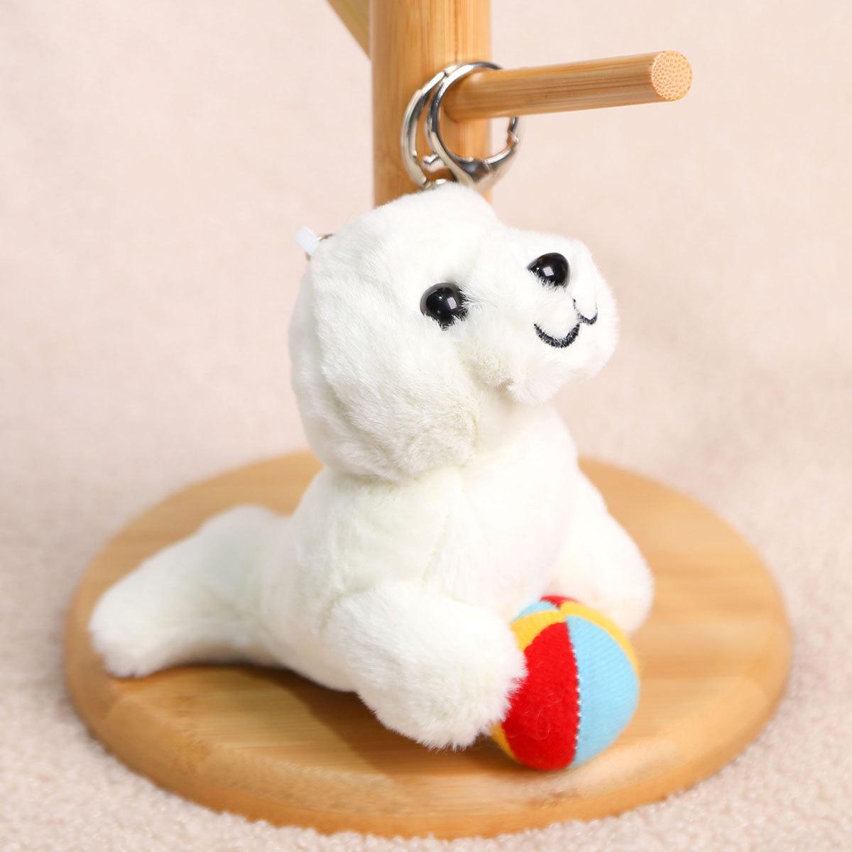

Cute seal pendant keychain marine animal plush toy doll girl bag pendant About 12cm/43g