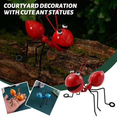 Cartoon Metal Ant Garden Decoration SetIron Art Ant Statue Decorative Item Art  For Outdoor Yard Lawn Home Desktop Decor