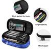Pencil Bag Roomy Interior 300D Polyester Smooth Zipper with Mesh Pocket Removable Divider and Pen Slots for School and Study