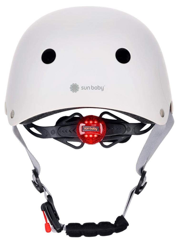 Kask Rowerowy Dla Dzieci Perfect Fit S 50-54 Cm Lekki Lampka Led Klipsy Magnetyczne Biały