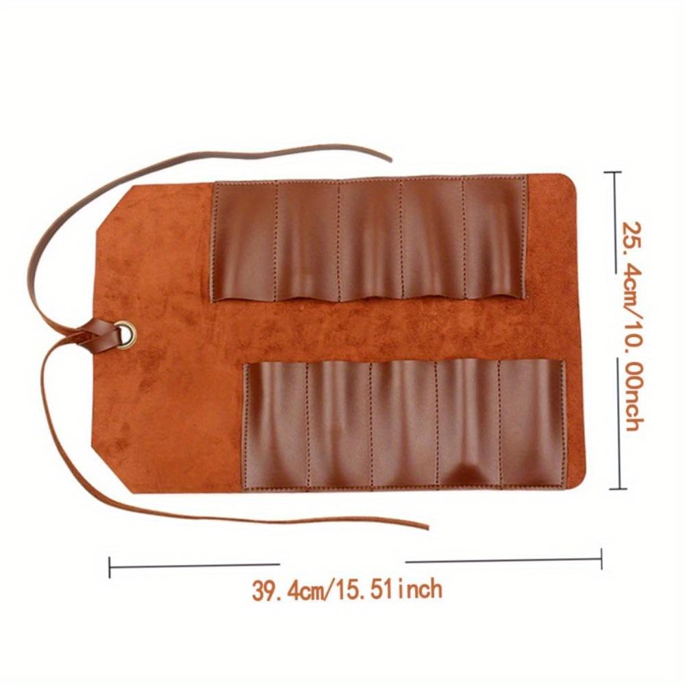New 10 Pockets PU Leather Tool Roll Multi Purpose Woodworking Chisel Bags Plier Wrench PU Leather Bag