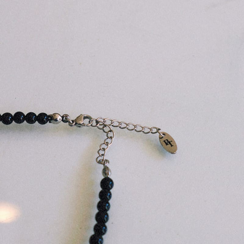 BICYCLE TROPHY BT Gemstone Necklace 01 (4mm Polished Onyx)