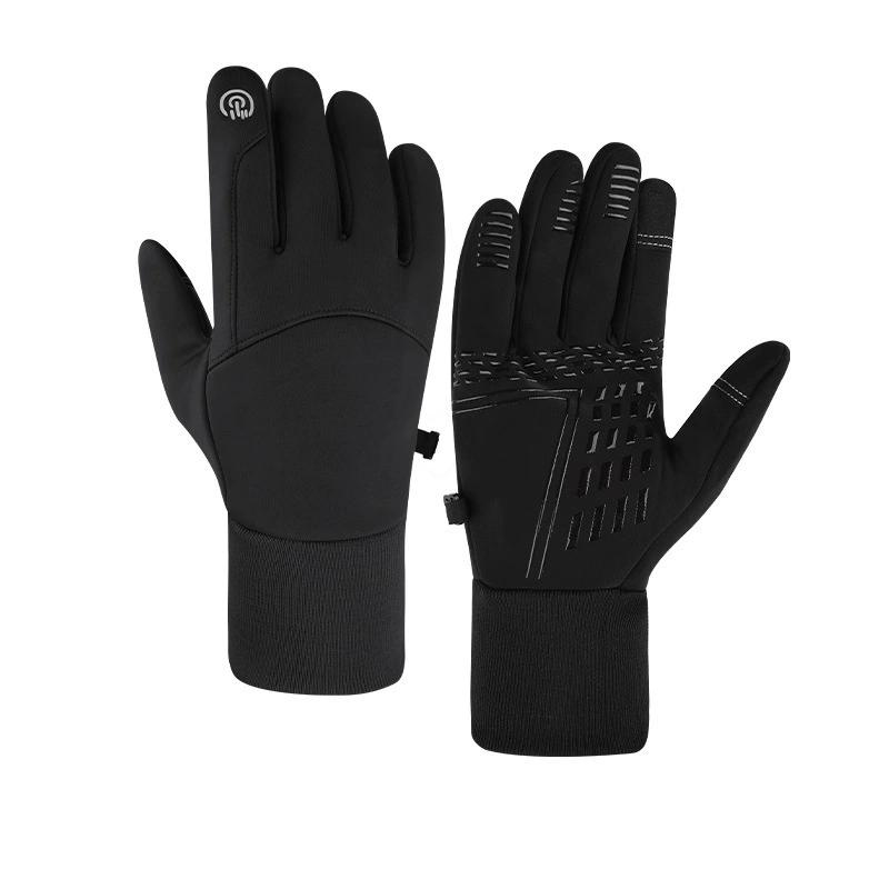 Black Winter Warm Full Fingers Waterproof Cycling Outdoor Sports Running Motorcycle Ski Touch Screen  Gloves
