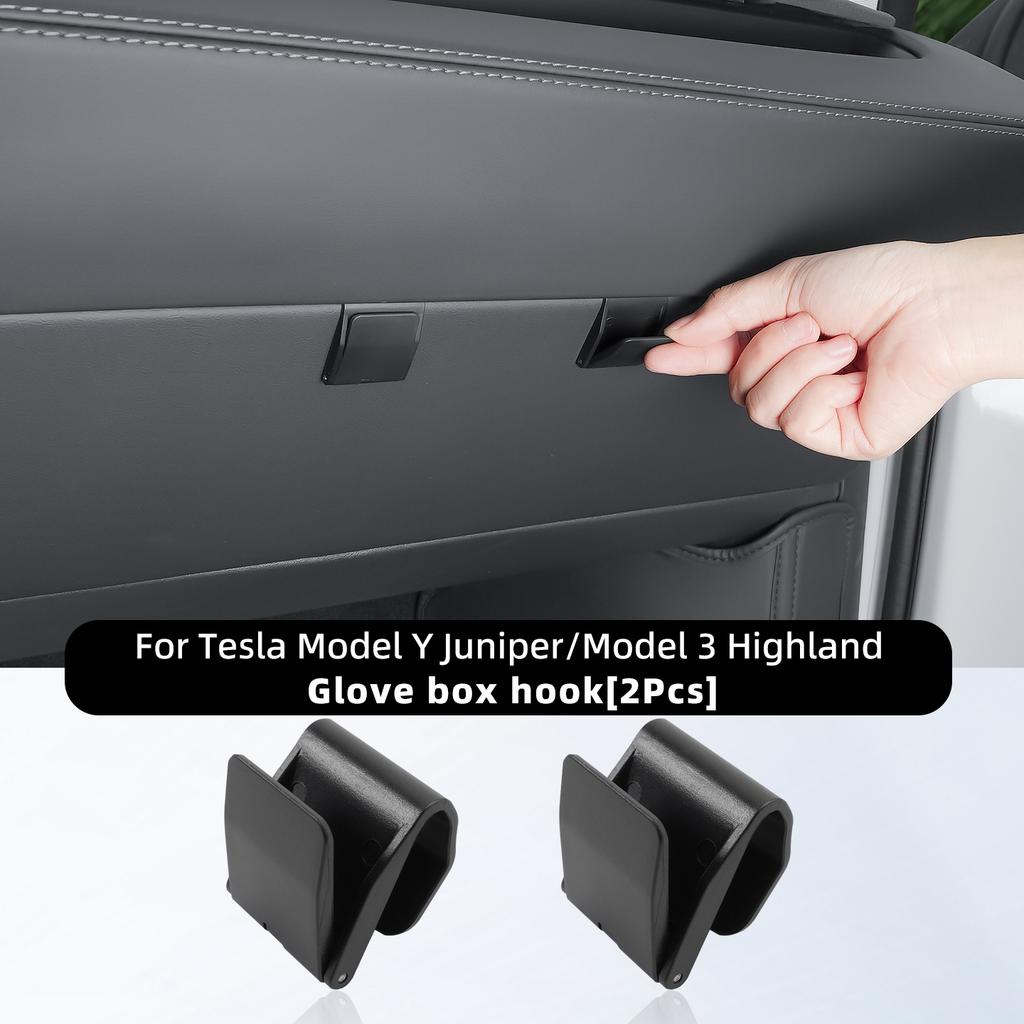 For Tesla Model Y Juniper 2025 Model 3 Highland Glove Box Car Hooks ABS Storage Holder Car Dedicated Accessories