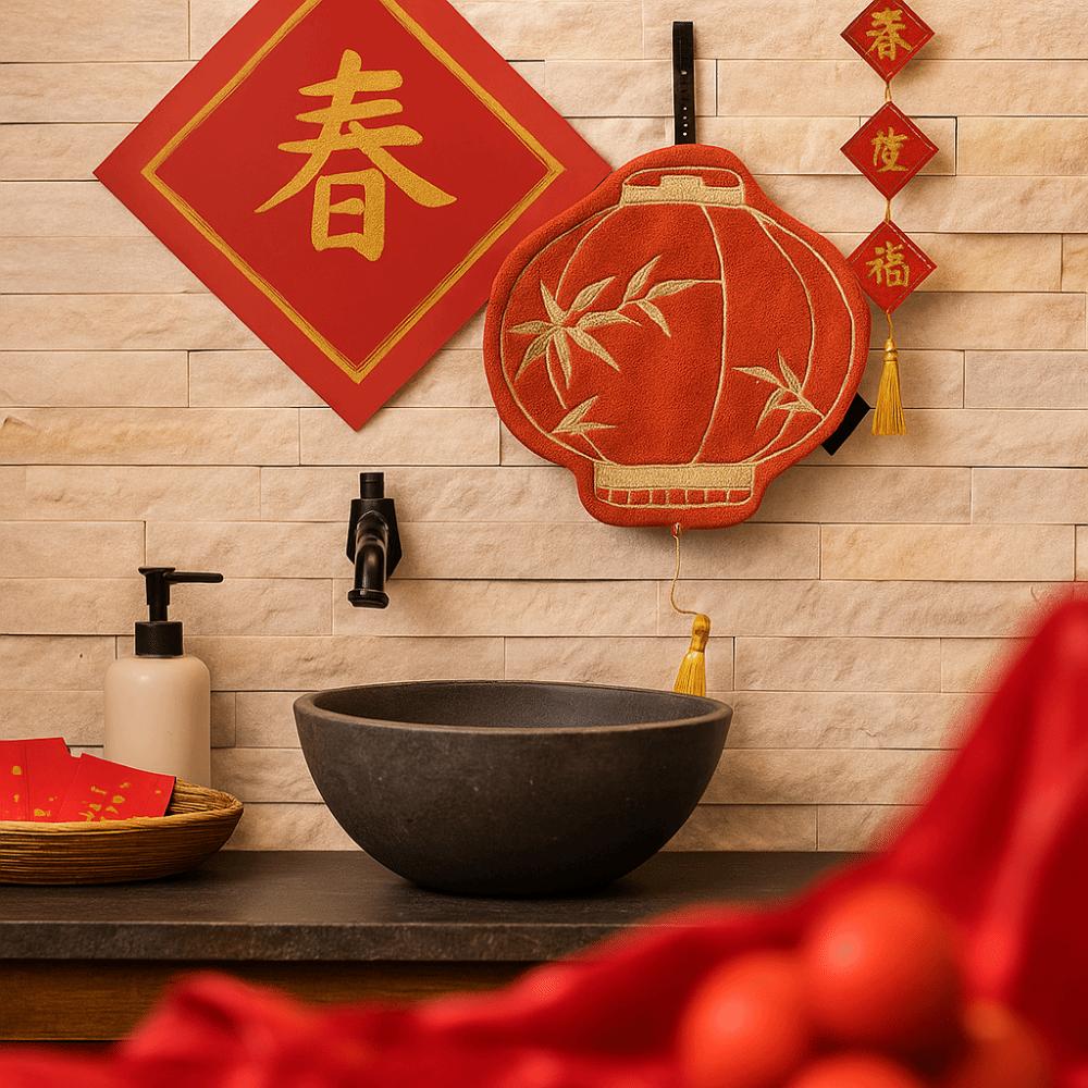 Traditional Lantern-style Hand Towel Absorbent Chinese New Year Handkerchief  New Year Decoration