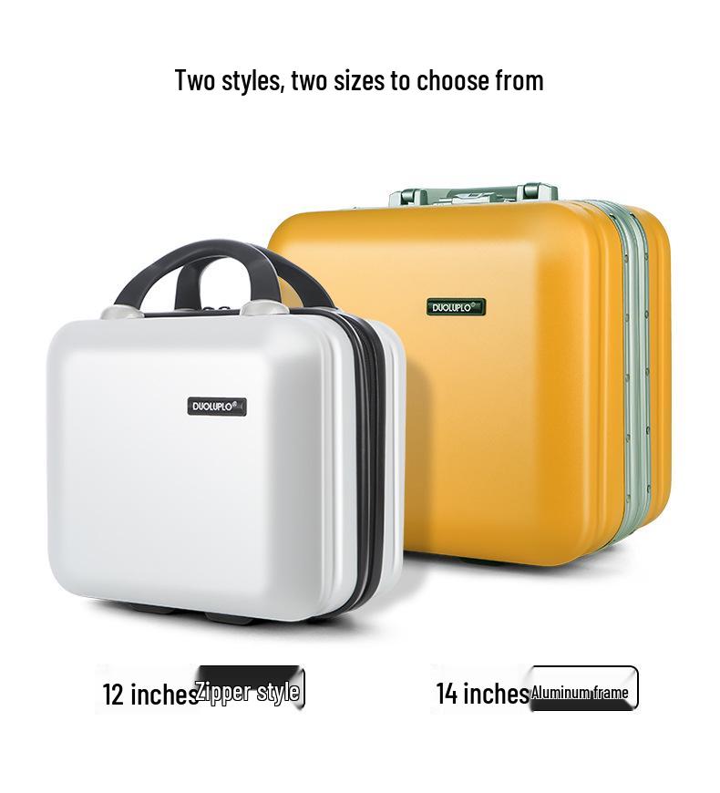 Compact Fashion Handbag: Multifunctional Makeup Case and Portable Carry-on Zipper Suitcase.