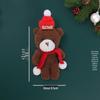Cute Christmas Bear Plush with Blush, Scarf, Jumpsuit & Keychain Pendant - Adorable Stuffed Toy Gift
