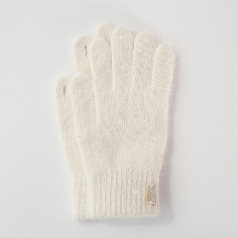 Ahre Nue Fingerhole Angora Wool Gloves _WHITE