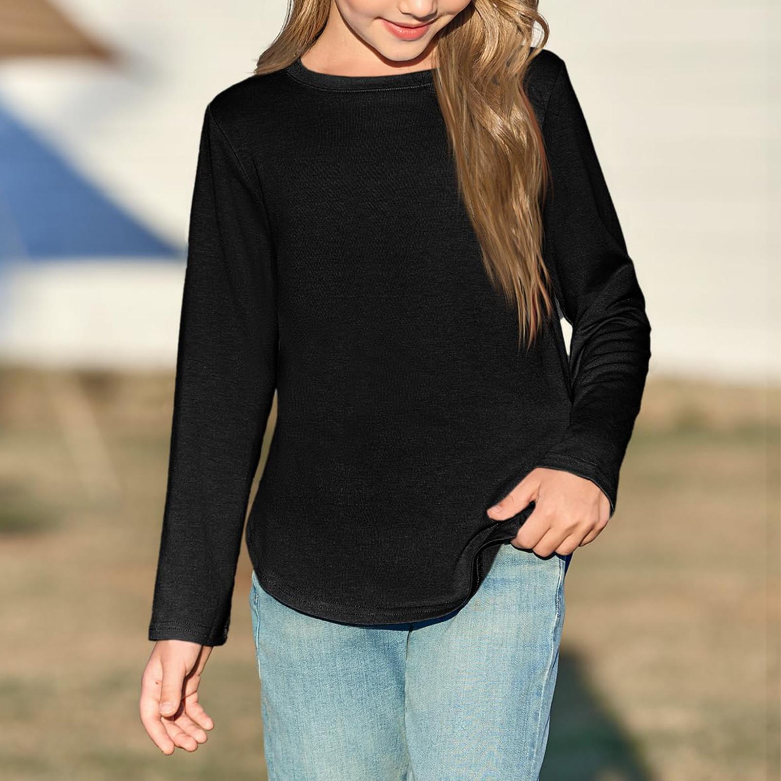 

Детская футболка с рукавом 3/4, повседневная футболка с принтом, круглый вырез, блузка-пуловер 110 чёрный