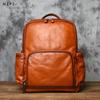 NZPJ Men's Genuine Leather Backpack Top Layer Cowhide Large Capacity Casual Travel Bookbag Korean Version Fashion Computer Bag