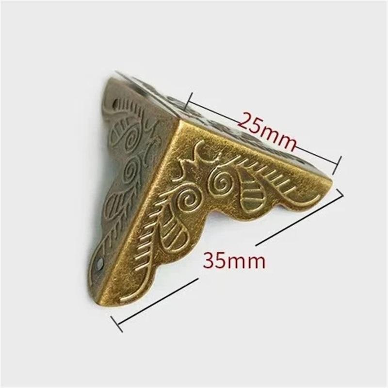 Tegg Box Corner Protector 20PCS Antique Brass Triangle Rattan Carved Wood Case Edge Guard