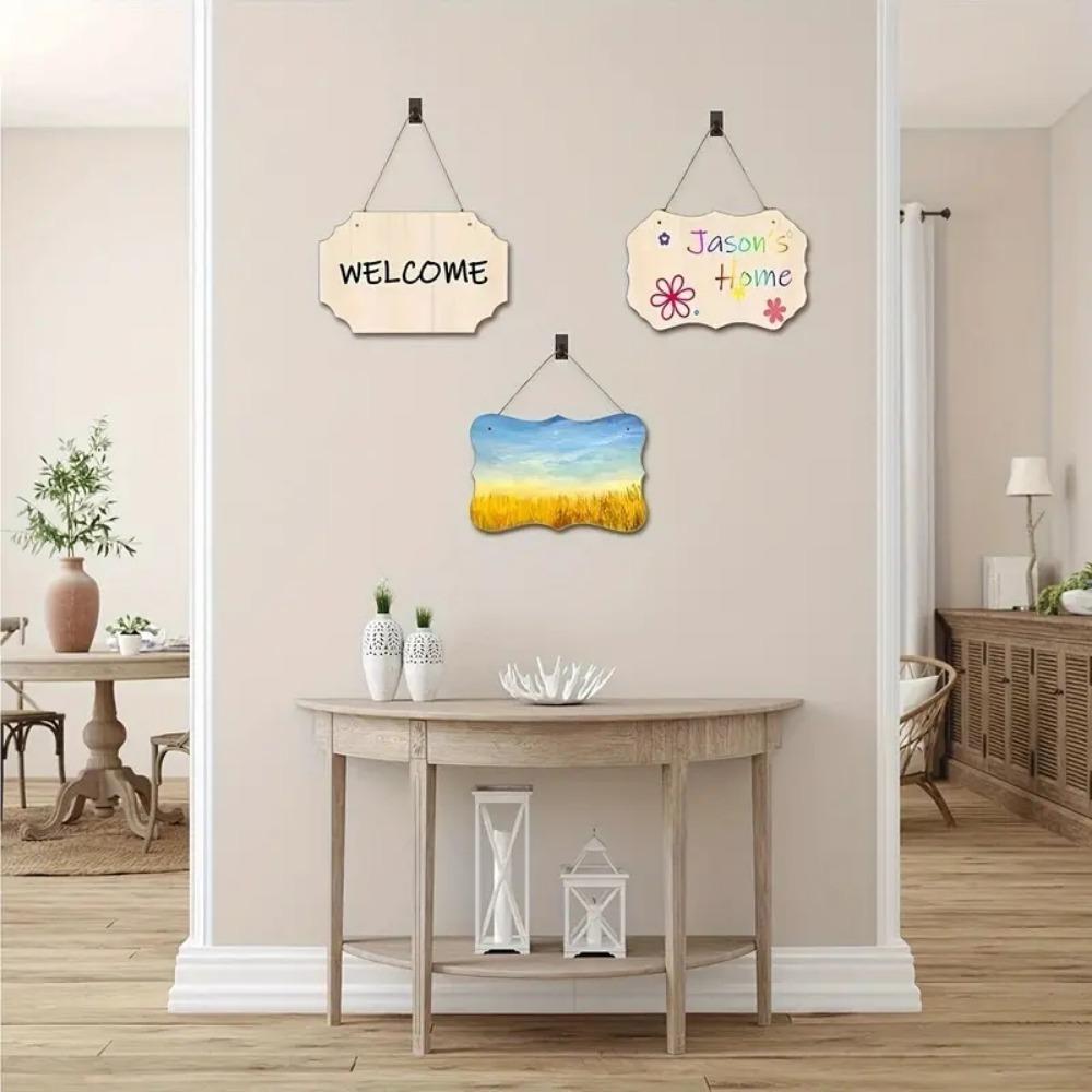 Wooden Blank Hanging Sign, Create DIY Handmade Painting Craft, Writing and Home, Room Decoration, Suitable for Various Occasions