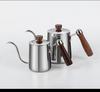 Caffettiera pour-over in acciaio inossidabile 304 con manico in legno e beccuccio lungo e sottile - Regalo per la preparazione del caffè filtro domestico/commerciale