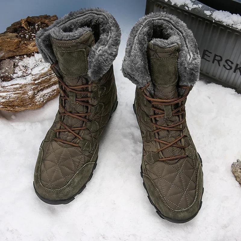Winter Men Boots 2025 New Warm Plush Snow Boots Women Outdoor Work High Top Casual Shoes Unisex Non-slip Mid-Calf Boots
