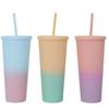Tie-Dye Pp 700 Ml Orange-Pink Straw Cup