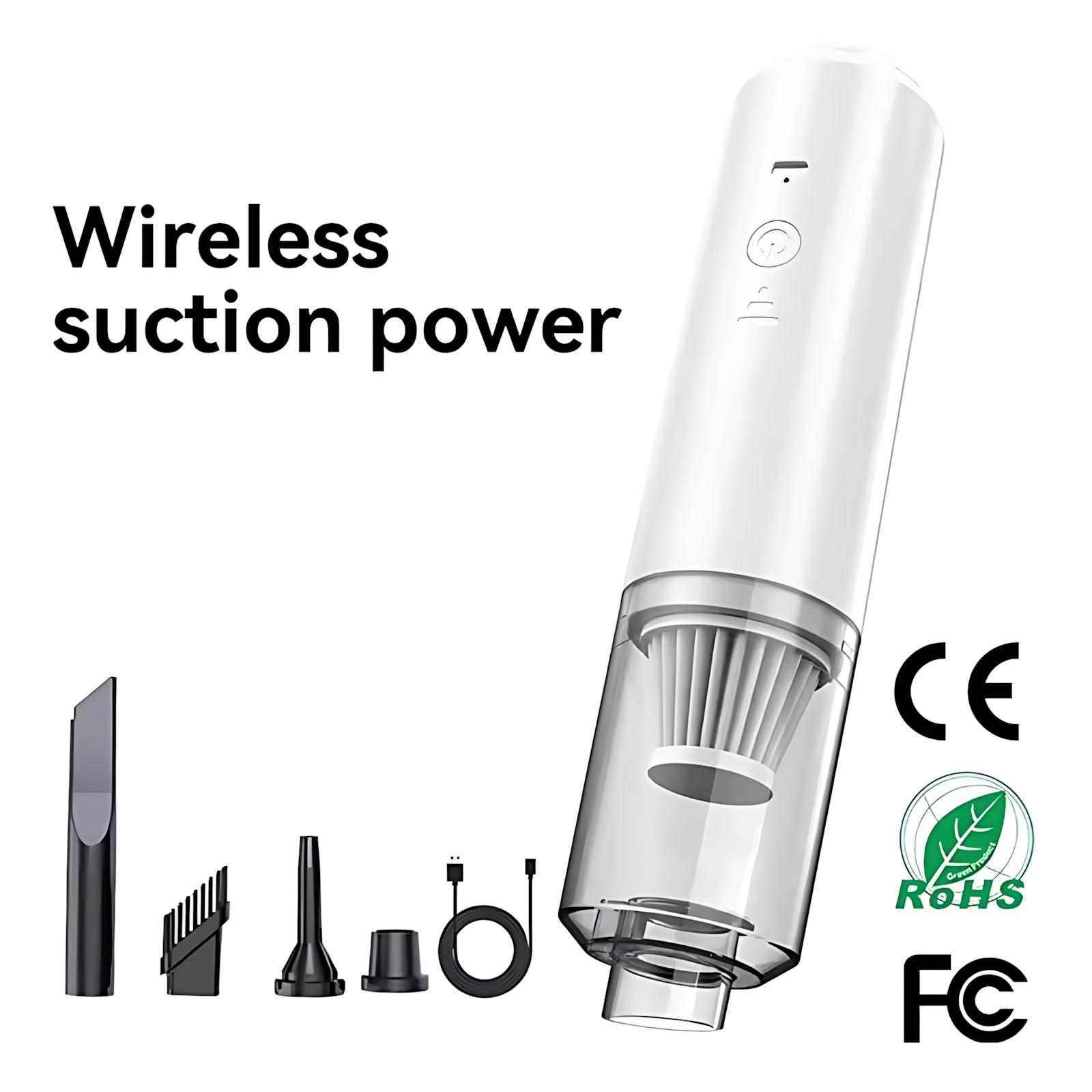 New 3 In1 39800pa Dust Collector Portable Handheld Wireless Powerful Suction Electric Smart Home Car Vacuum Cleaner 2026 New White3.7V