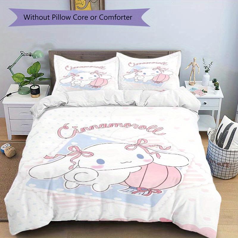 3pcs Lantern Cinnamoroll Ideas Bedding Set - 1 Soft Quilt Cover + 2 Pillowcases, Machine Washable - Suitable for All Seasons, Perfect Gift F