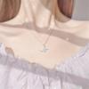 925 Sterling Silver Collier Zircon Butterfly Moon Necklace Pendant For Women Wedding Fashion New Jewelry Accessories Dz362